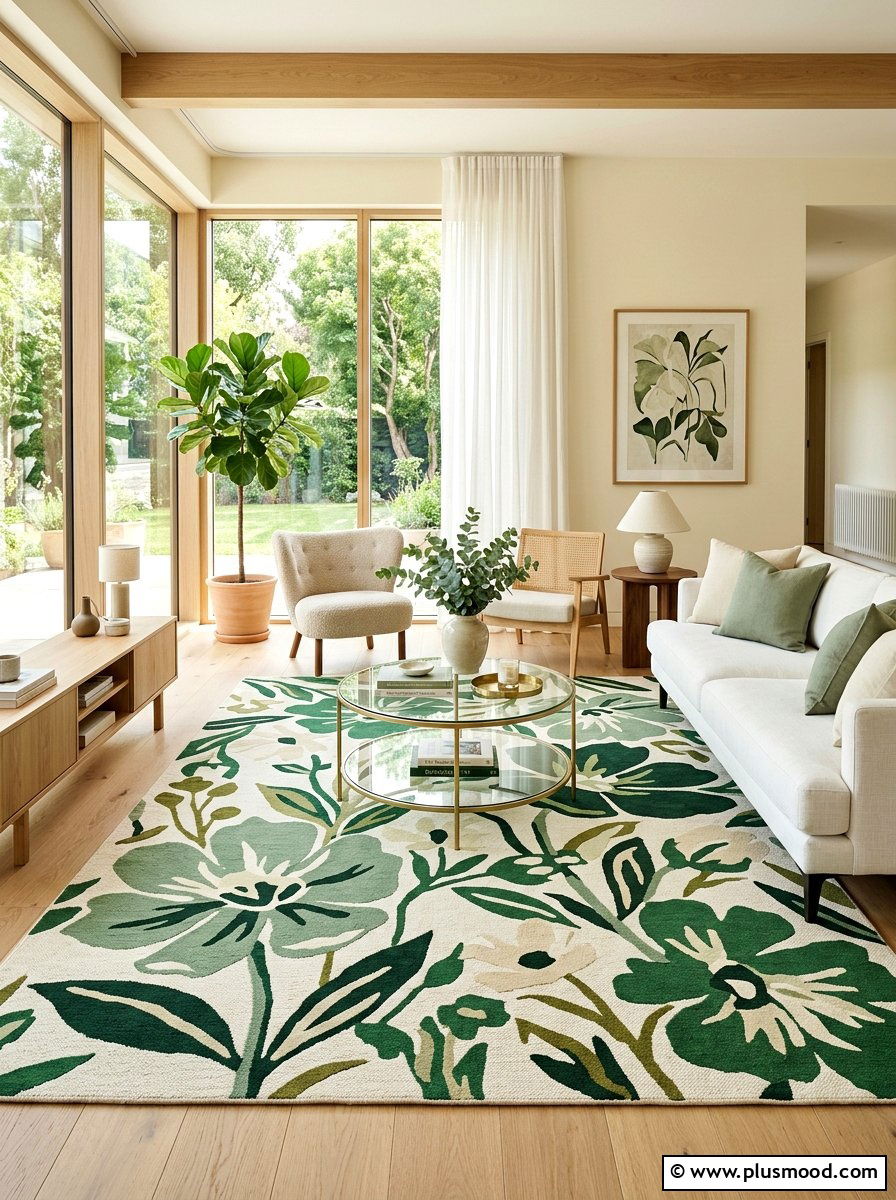Floral Pattern Rug - 25 summer botanical decor ideas