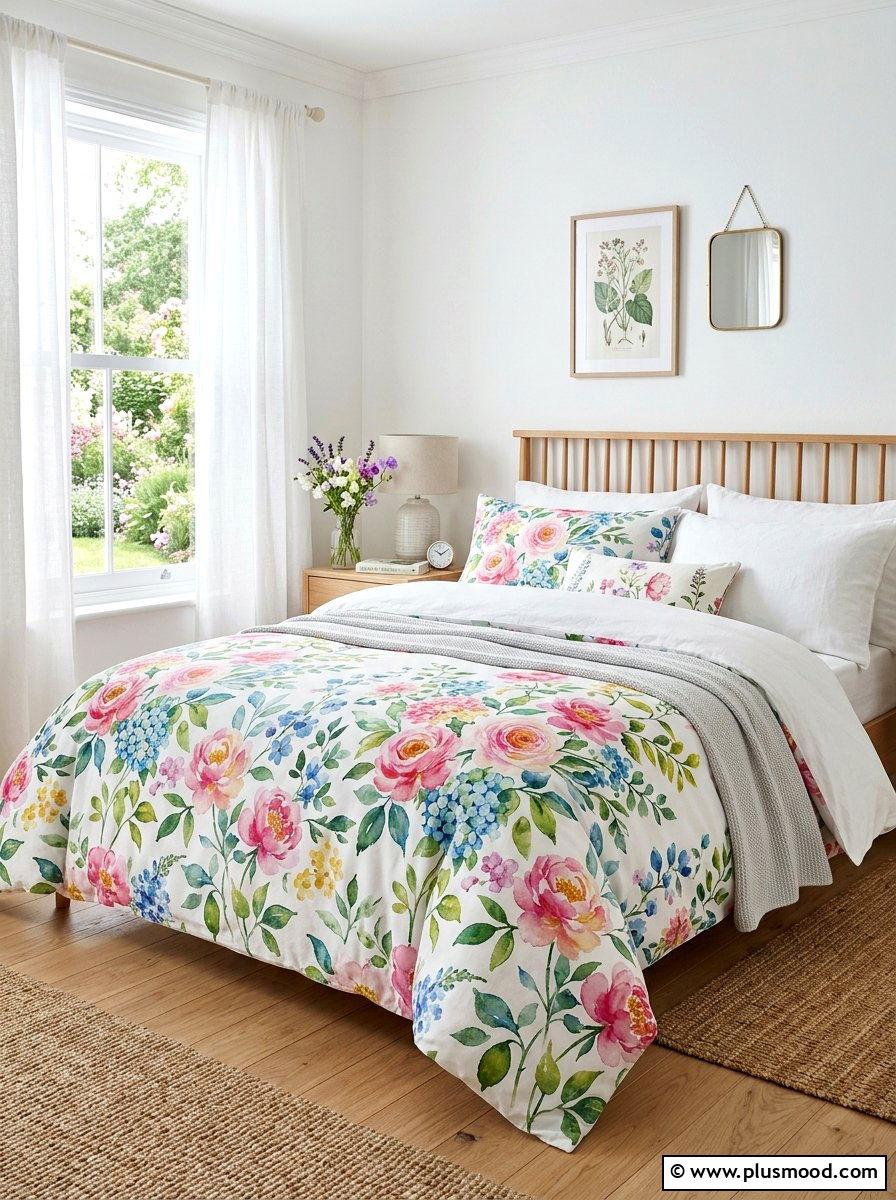 Floral Patterned Linens - 25 light and airy summer bedroom ideas