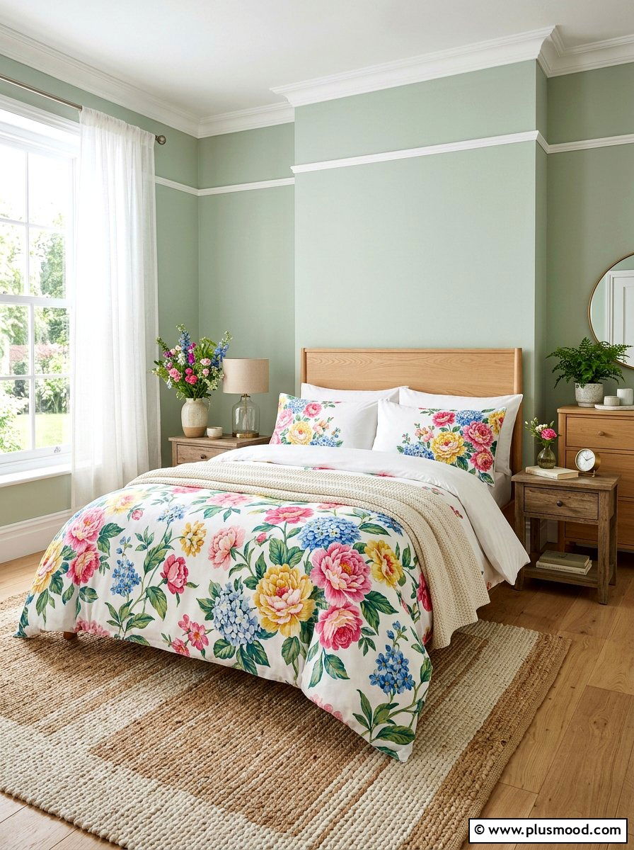 Floral Print Bedding - 25 simple summer bedroom ideas