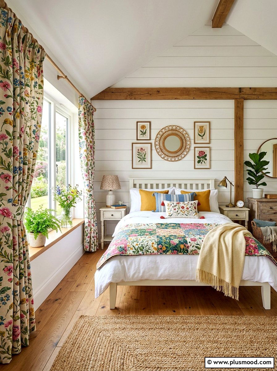 Floral Print Curtains - 25 summer curtains ideas for bedroom