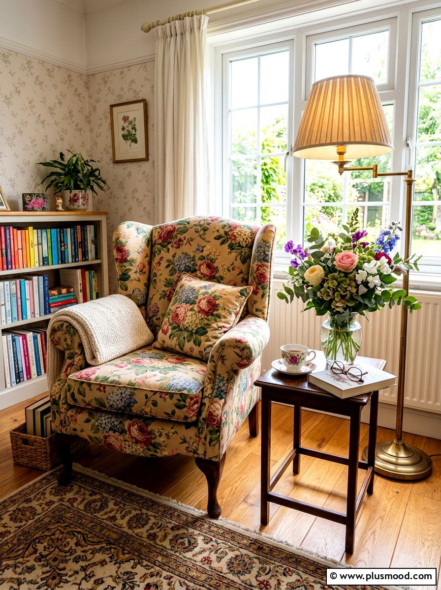 Floral Reading Corner - 25 mid summer home decor ideas