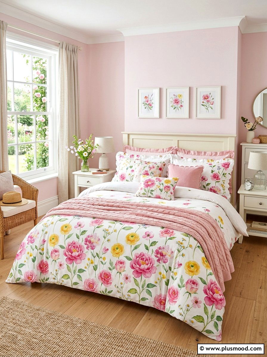 Floral Summer Bedroom - 25 summer bed styling ideas