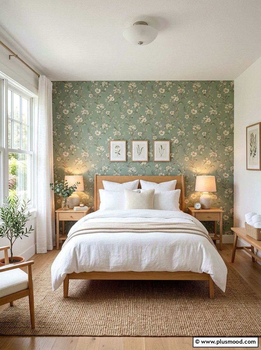 Floral Wallpaper Accent - 25 best summer home decor ideas