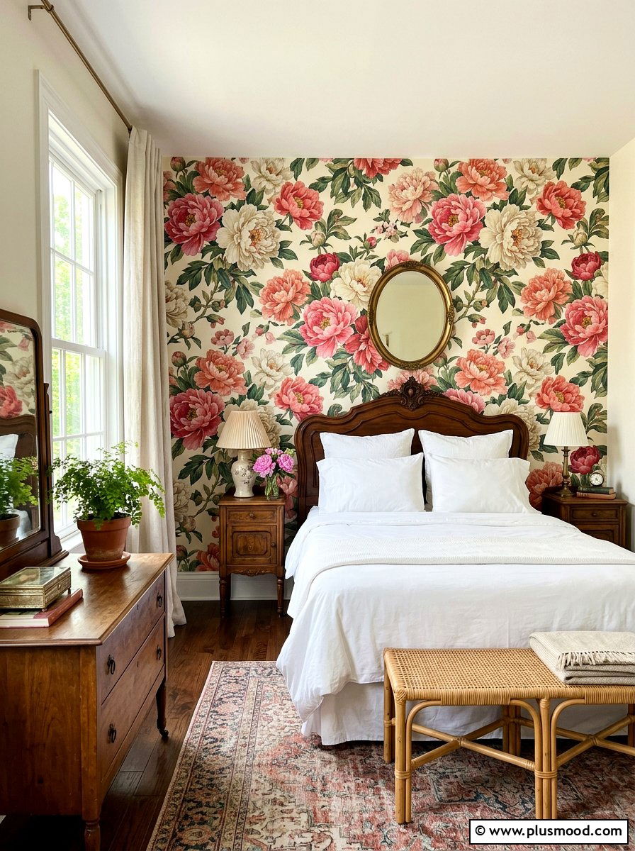 Floral Wallpaper Bedroom - 25 summer girls bedroom ideas