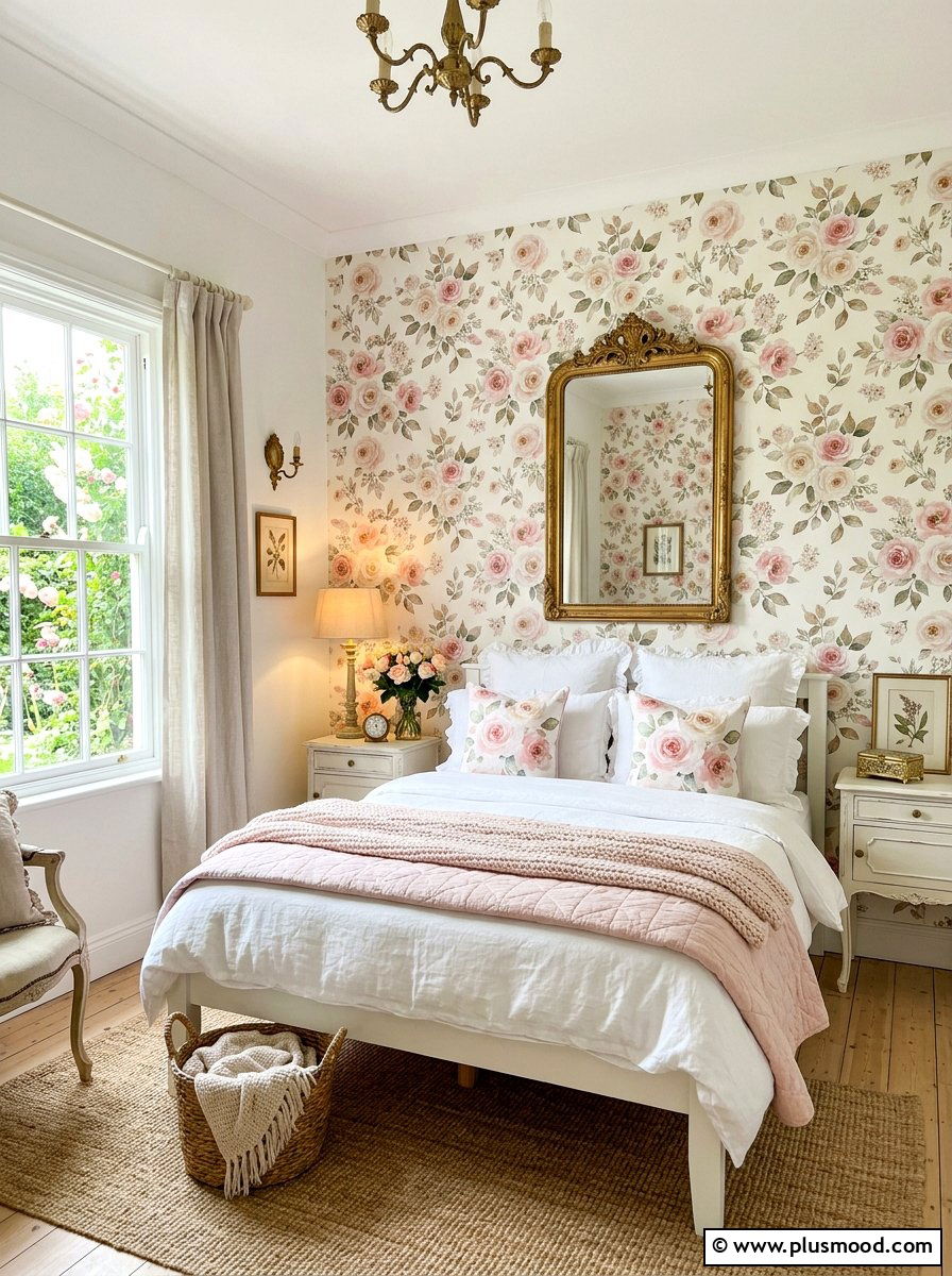 Floral Wallpaper Bedroom - 25 summer bedroom ideas