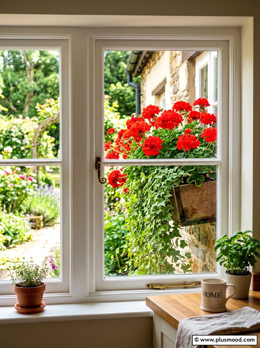 Floral kitchen window box - 25 summer kitchen decor ideas