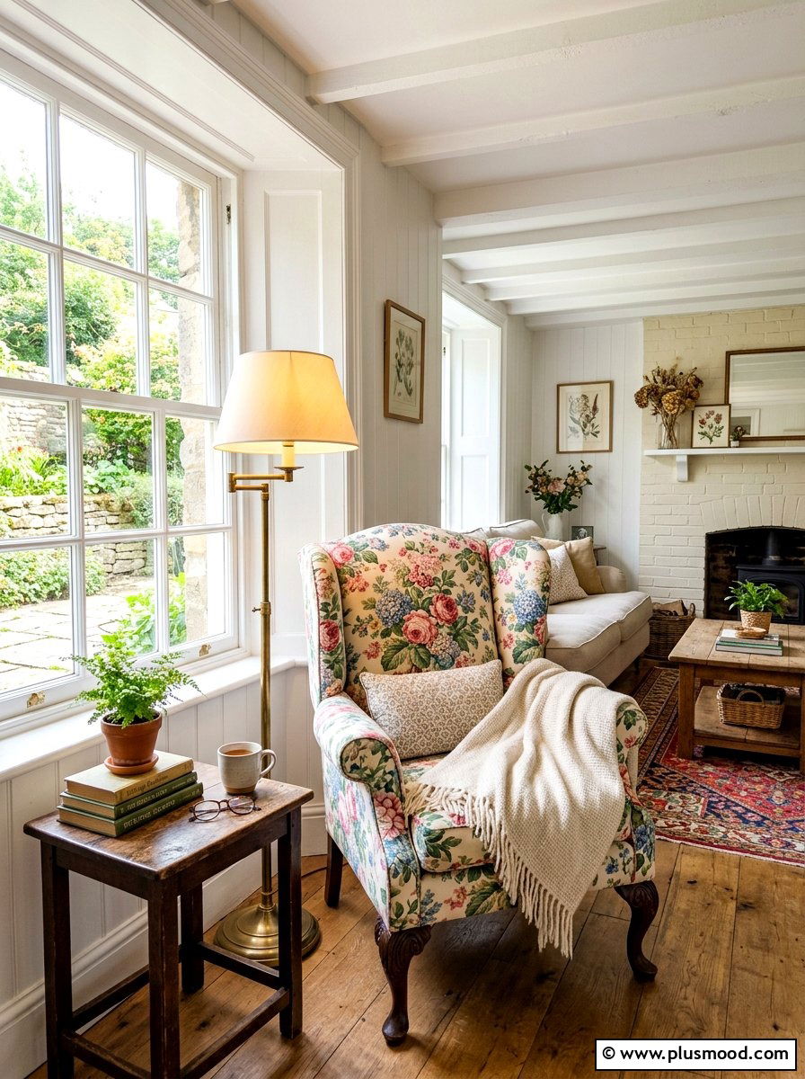 Floral print armchair - 25 summer floral decor ideas for living room