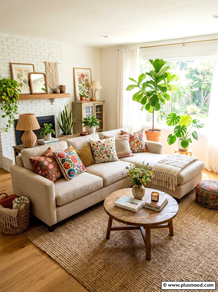 Floral sofa cushions - 25 summer floral decor ideas for living room