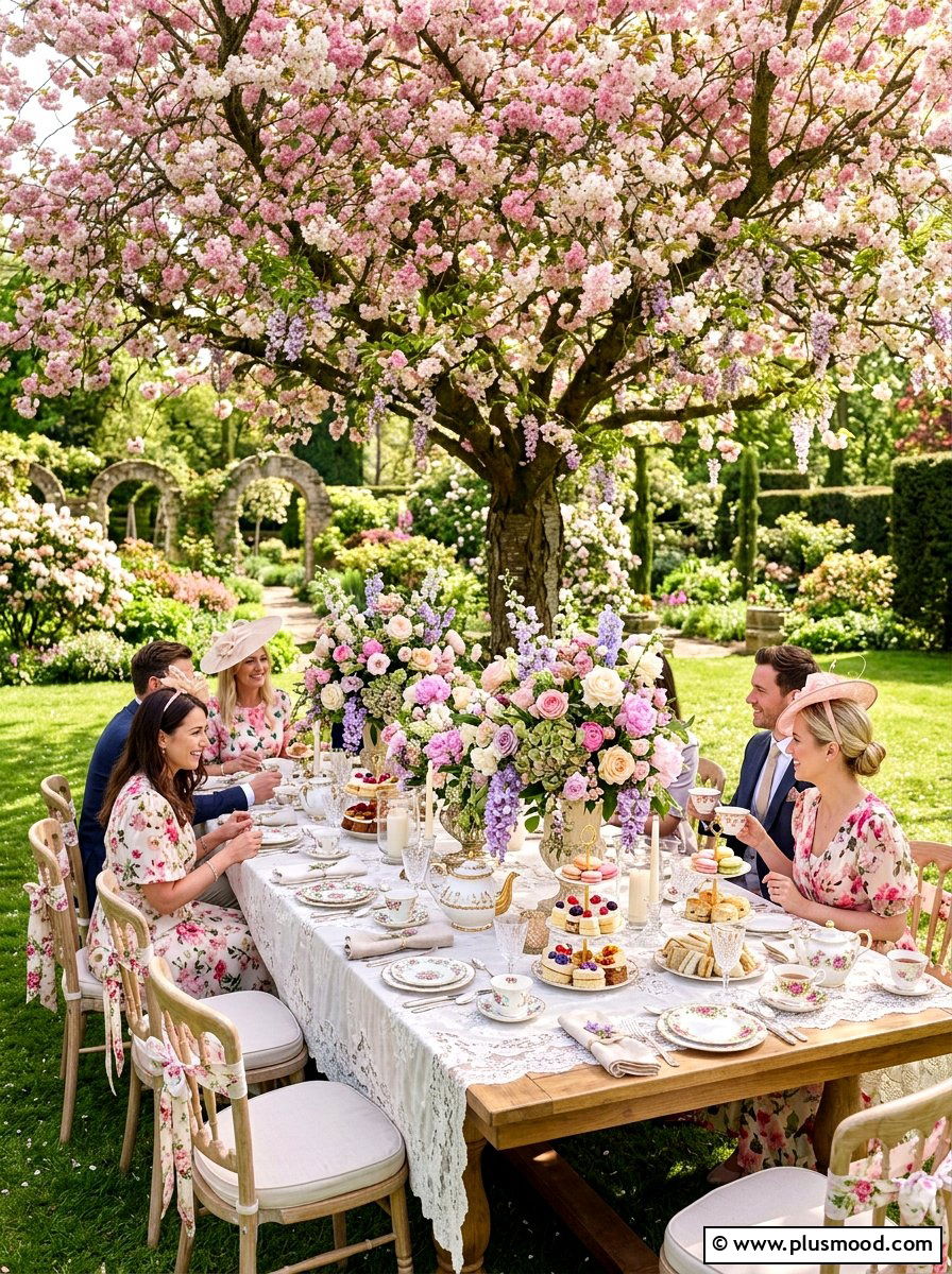 Floral tea party decor - 25 summer garden party ideas