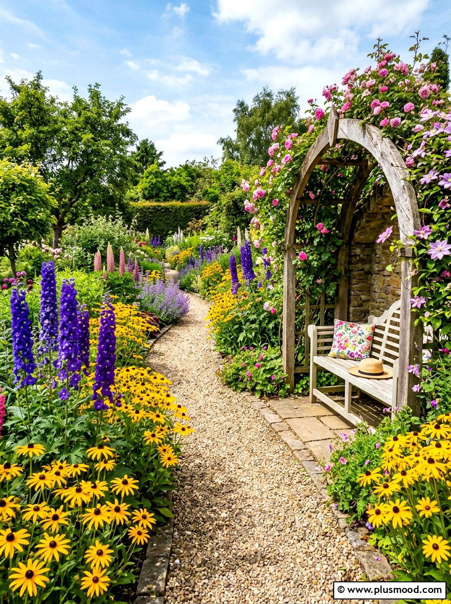 Flower Garden Path - 25 summer backyard entertaining ideas