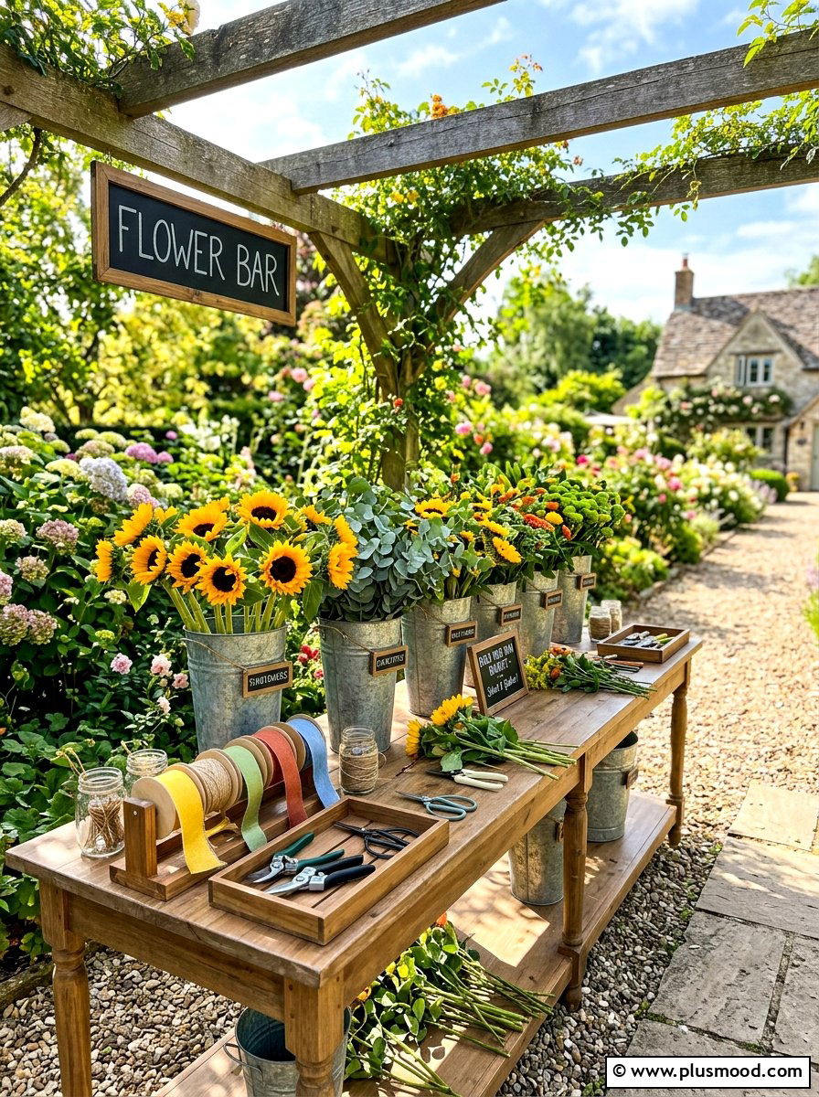Flower bar station - 25 late summer entertaining ideas