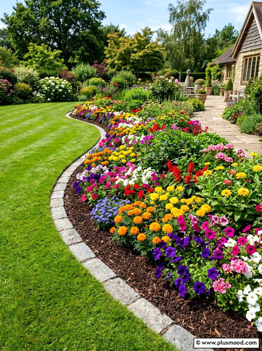 Flower bed edging - 25 easy summer backyard makeover ideas