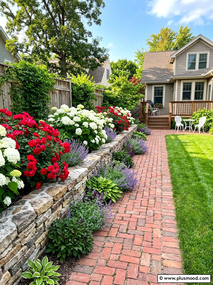 Flower bed stone wall - 25 small backyard ideas with stone wall