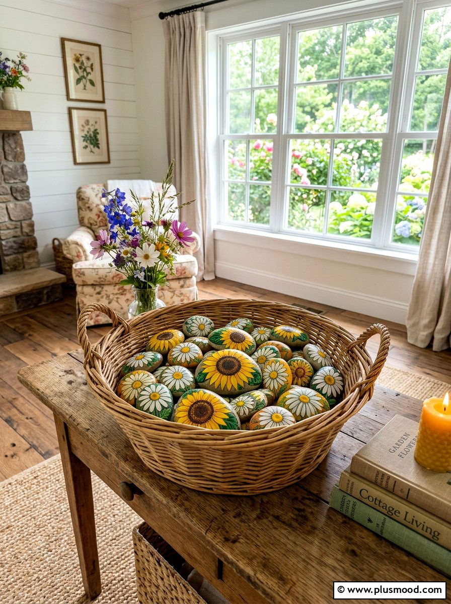 Flower painted rocks - 25 painted rock ideas with acrylic paint