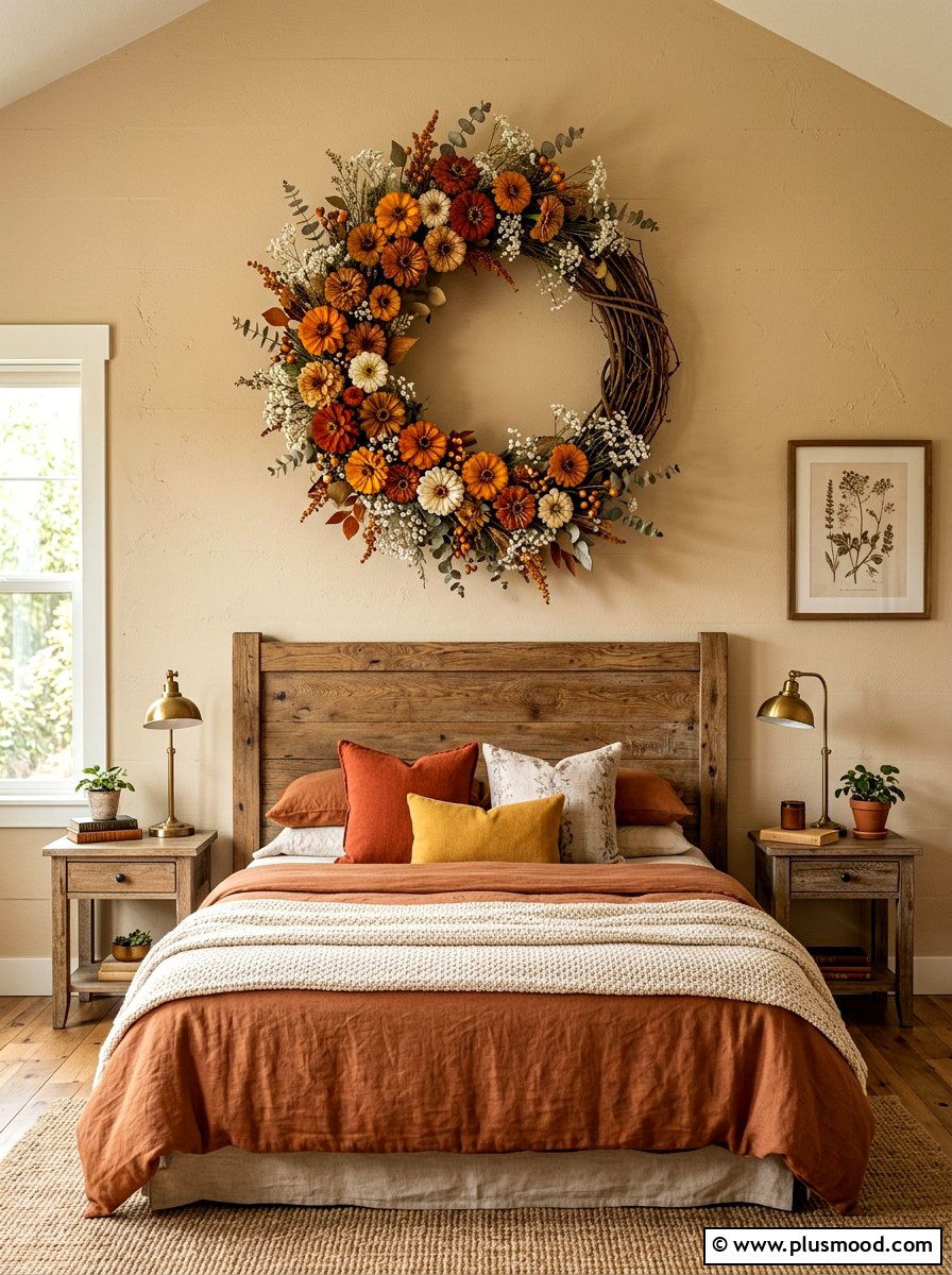 Flower wreath bedroom - 25 summer flower decor ideas for bedroom