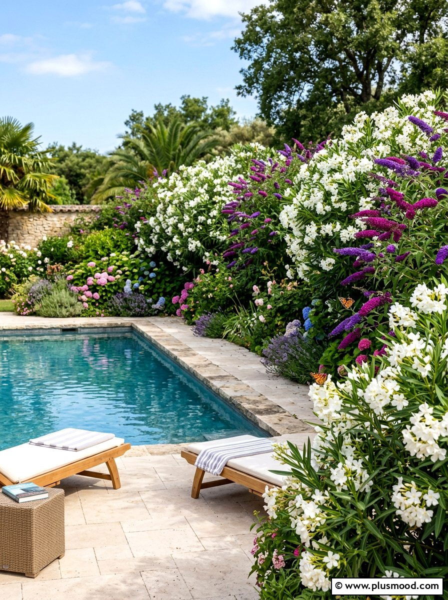 Flowering Shrubs Near Pool - 25 pool landscaping ideas for Texas homes