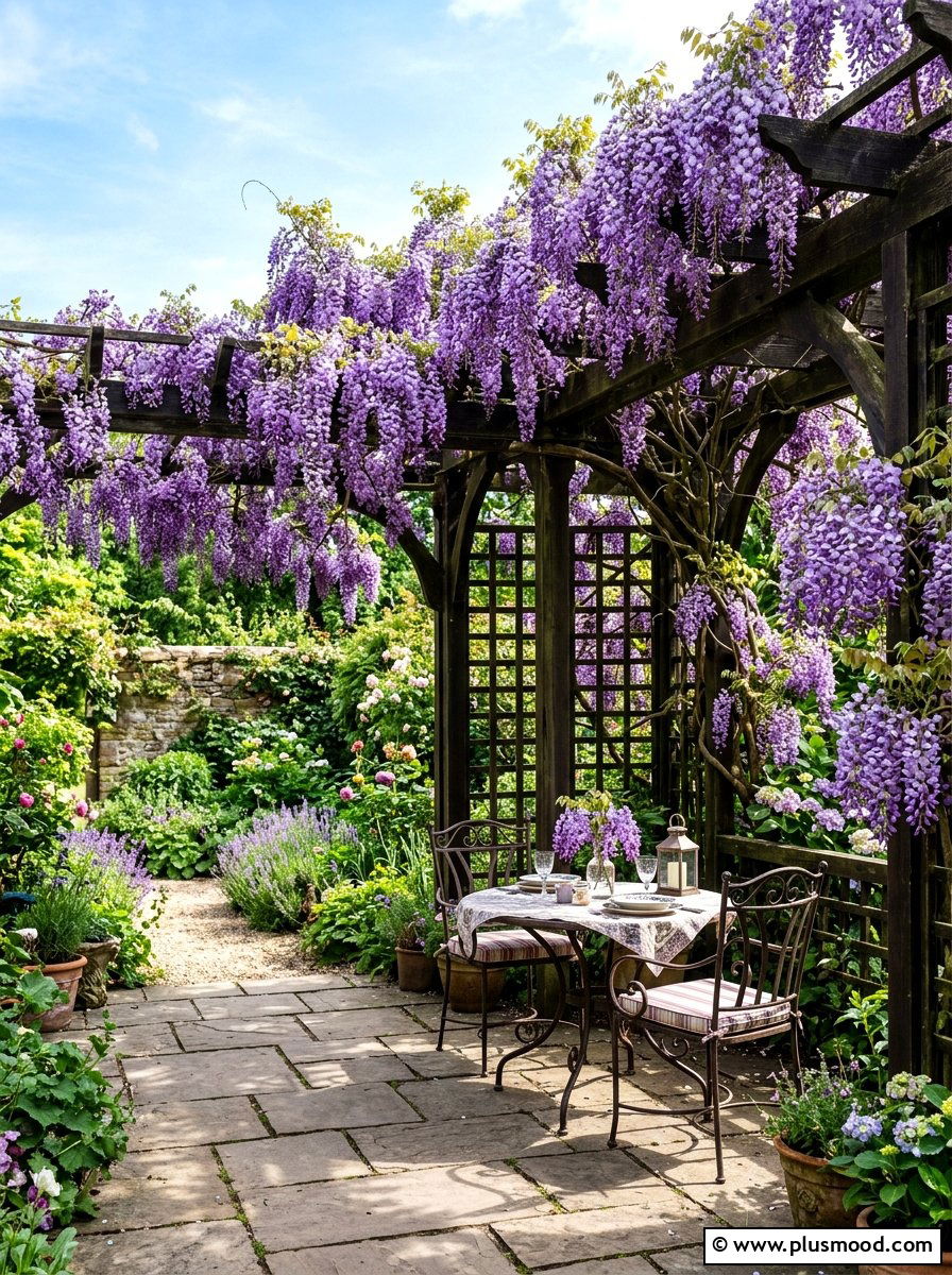 Flowering Vine Trellis - 25 summer privacy landscaping ideas