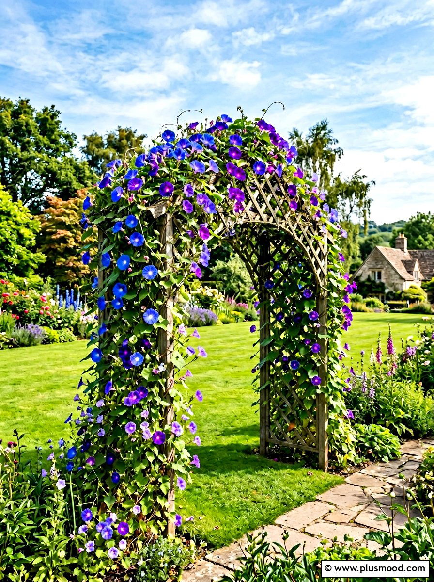Flowering Vine Trellis - 25 small backyard ideas with trellis