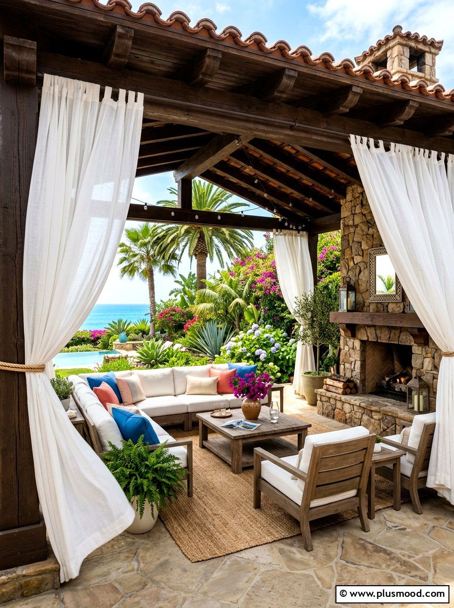 Flowing Outdoor Drapes - 25 summer breezy window treatment ideas