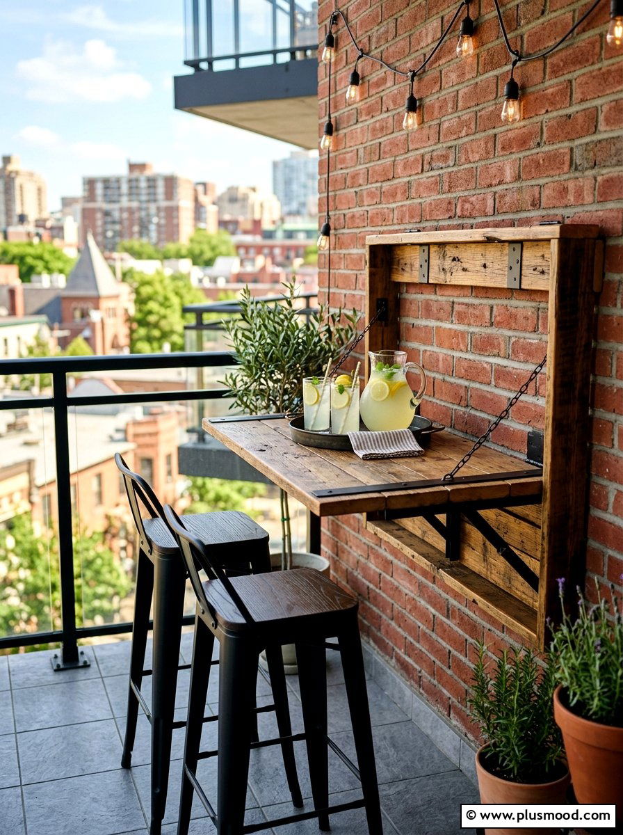 Fold Down Bar Table - 25 small backyard ideas for small families