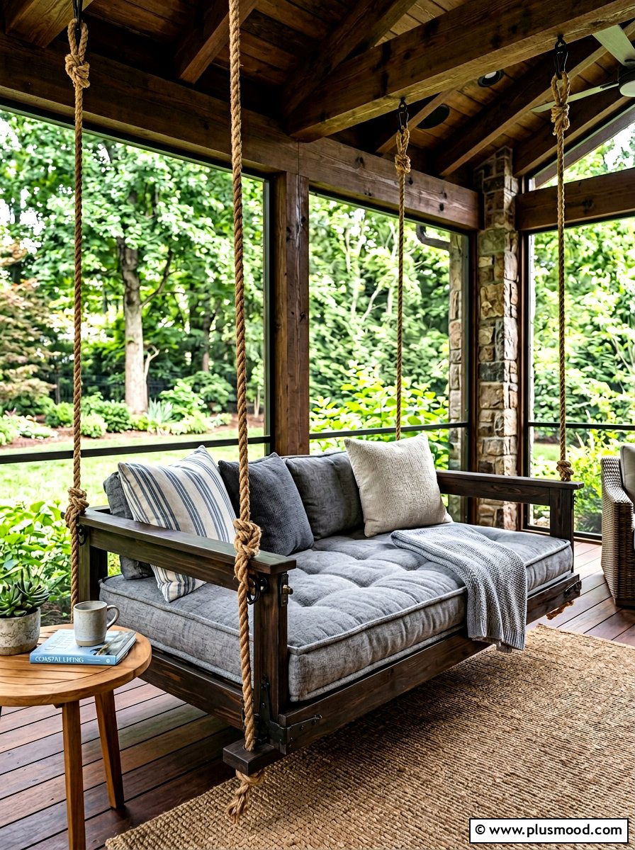 Fold Down Bed Swing - 25 summer backyard swing ideas