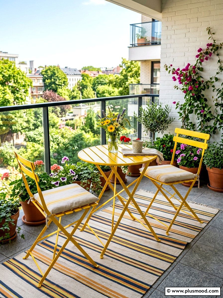 Foldable Bistro Set - 25 summer balcony ideas