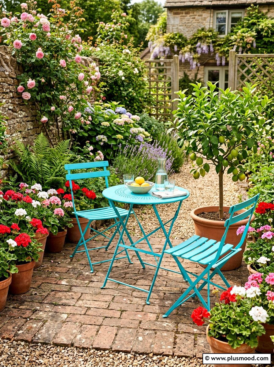 Foldable Outdoor Furniture Setup - 25 small backyard ideas with garden