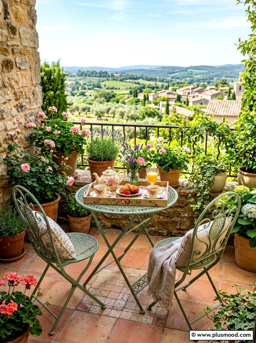 Foldable bistro set - 25 late summer balcony ideas