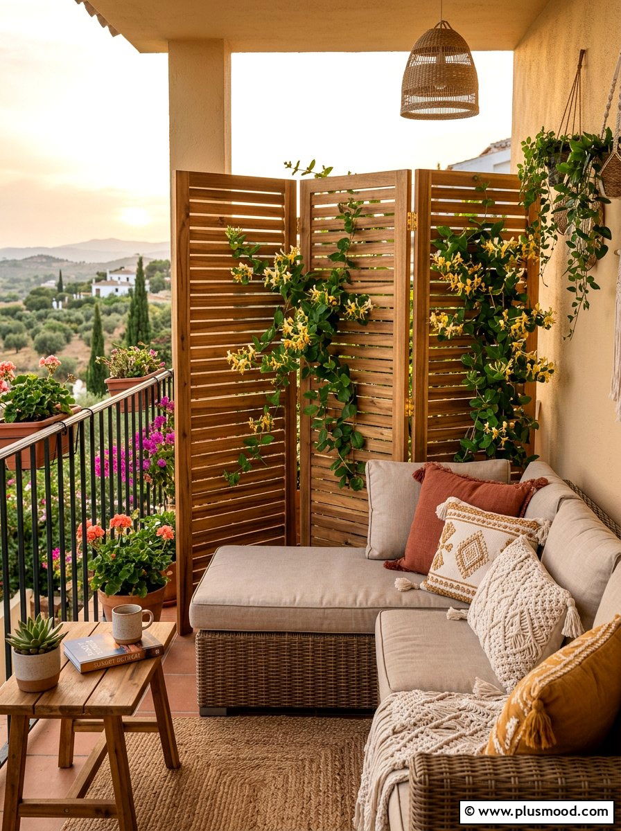 Folding Balcony Privacy Screen - 25 summer balcony trellis ideas