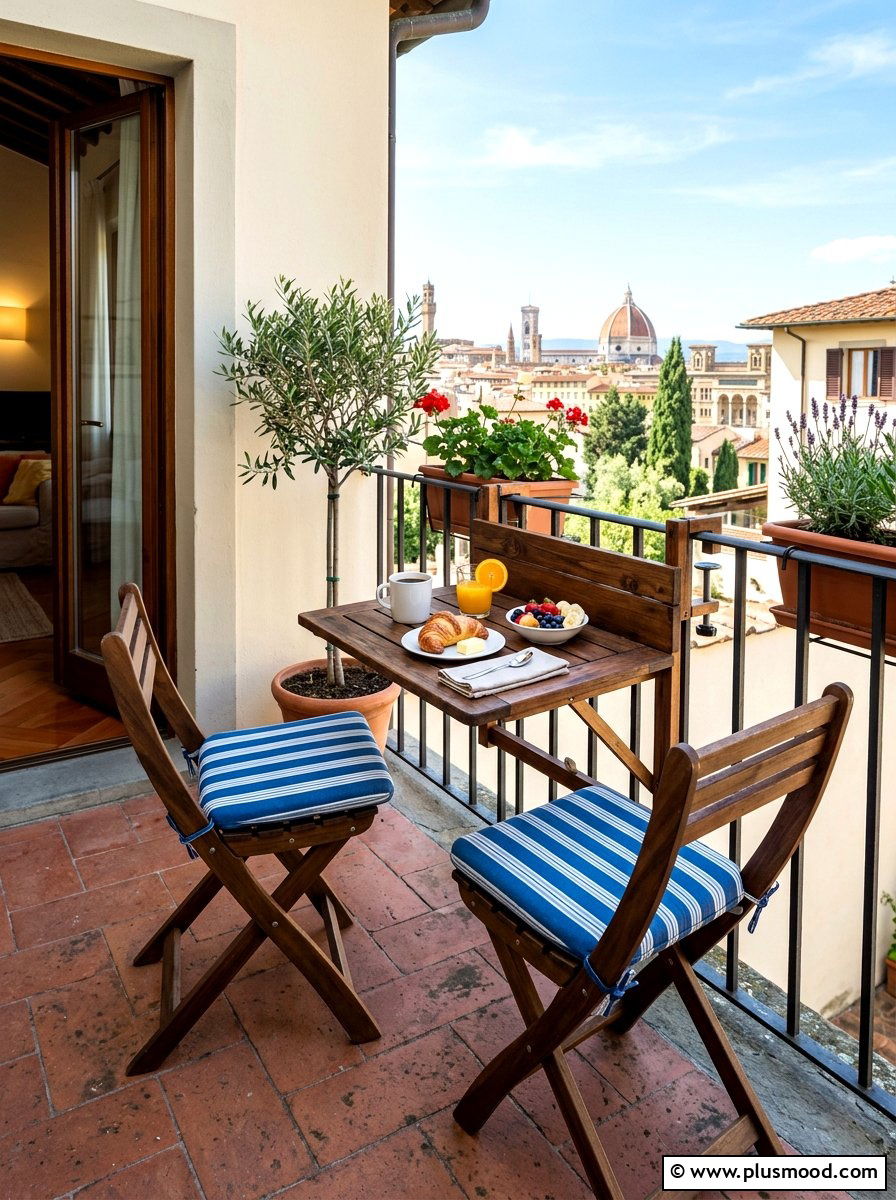 Folding Balcony Table - 25 summer balcony entertaining ideas