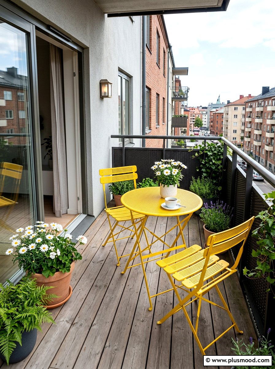 Folding Bistro Set - 25 small backyard ideas for apartments
