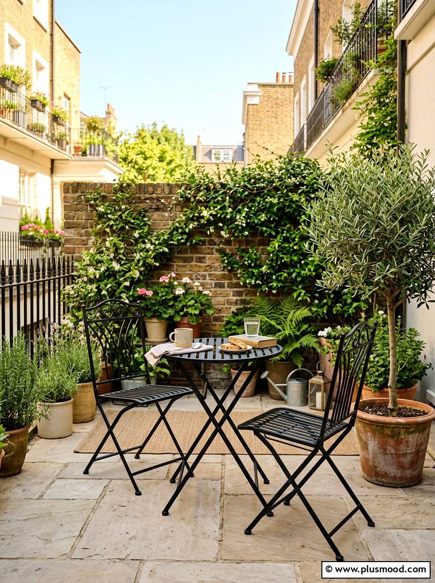 Folding Bistro Set - 25 small backyard ideas for contemporary homes