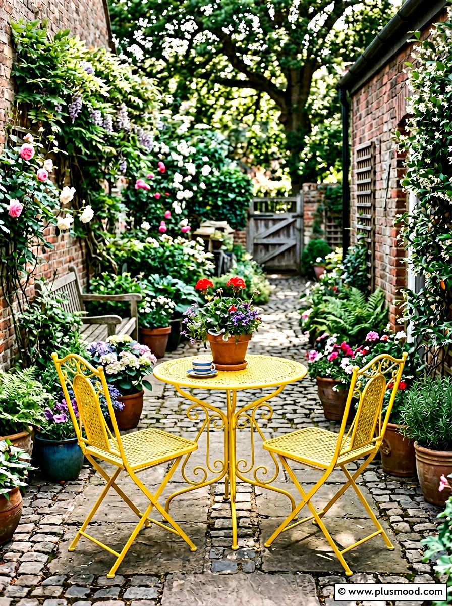 Folding Bistro Set - 25 small backyard ideas for rental homes
