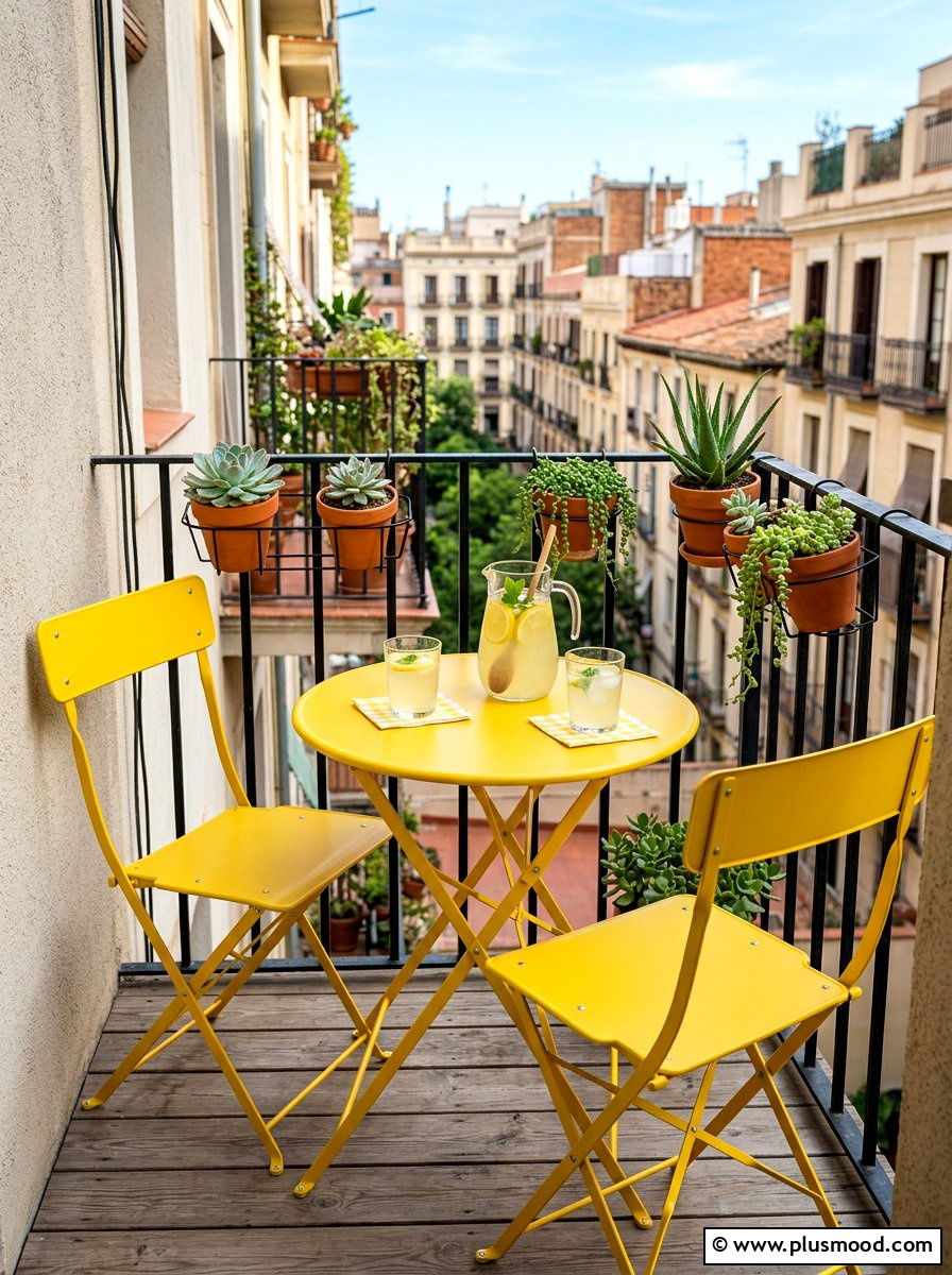 Folding Bistro Table - 25 summer backyard ideas for small yards