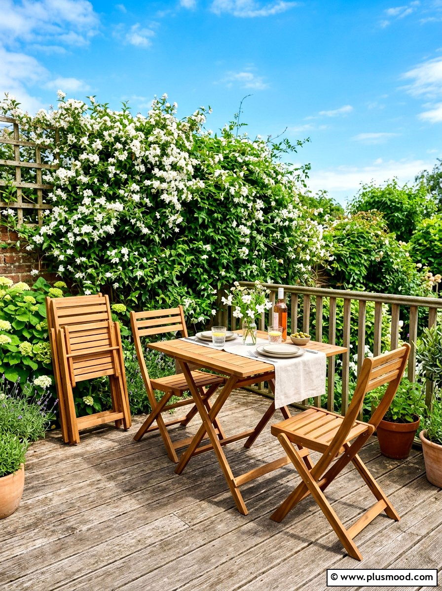 Folding Furniture Deck - 25 summer backyard ideas for small spaces
