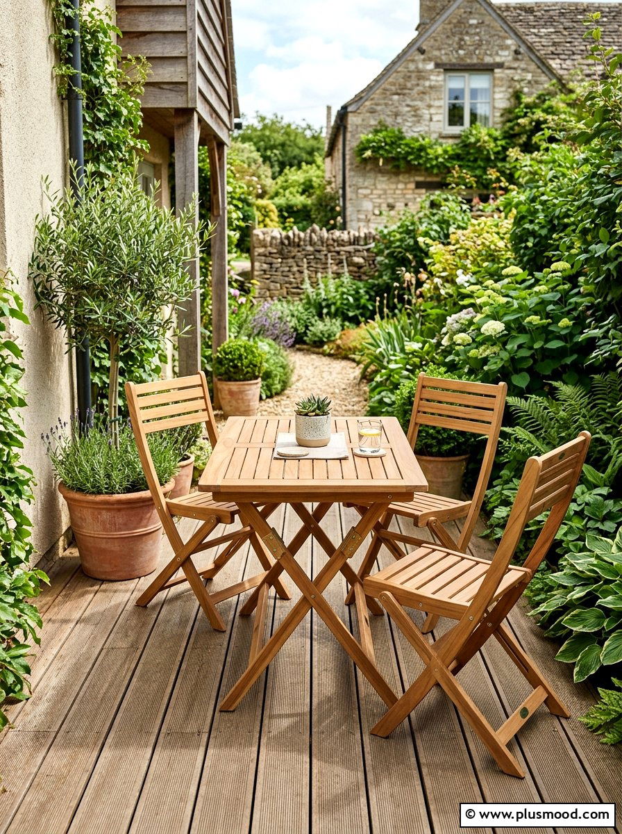 Folding Patio Table - 25 small backyard ideas for beginners