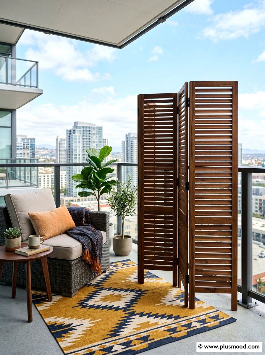 Folding Privacy Divider - 25 summer balcony shade ideas
