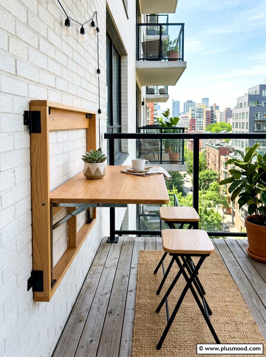 Folding Wall Table - 25 summer narrow patio ideas