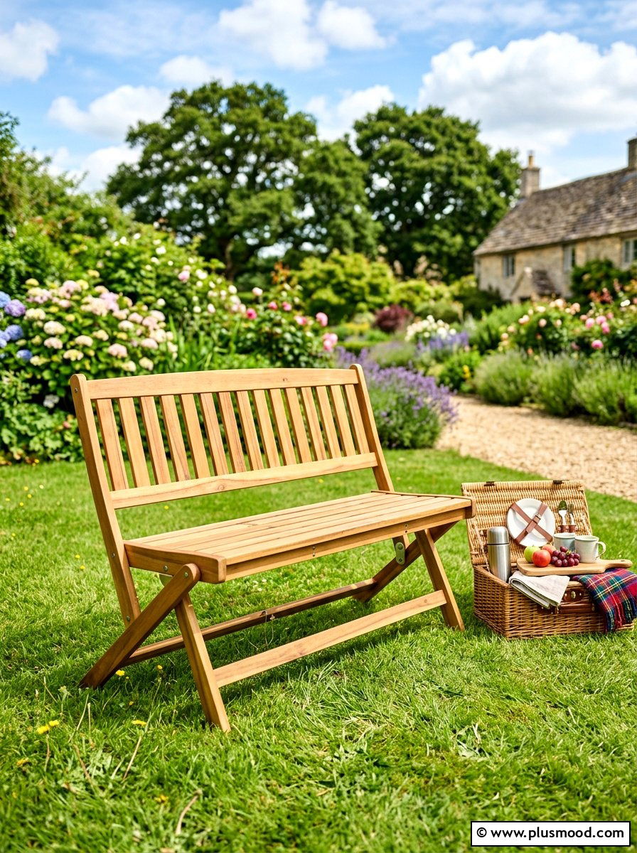 Folding Wooden Bench - 25 summer garden bench ideas