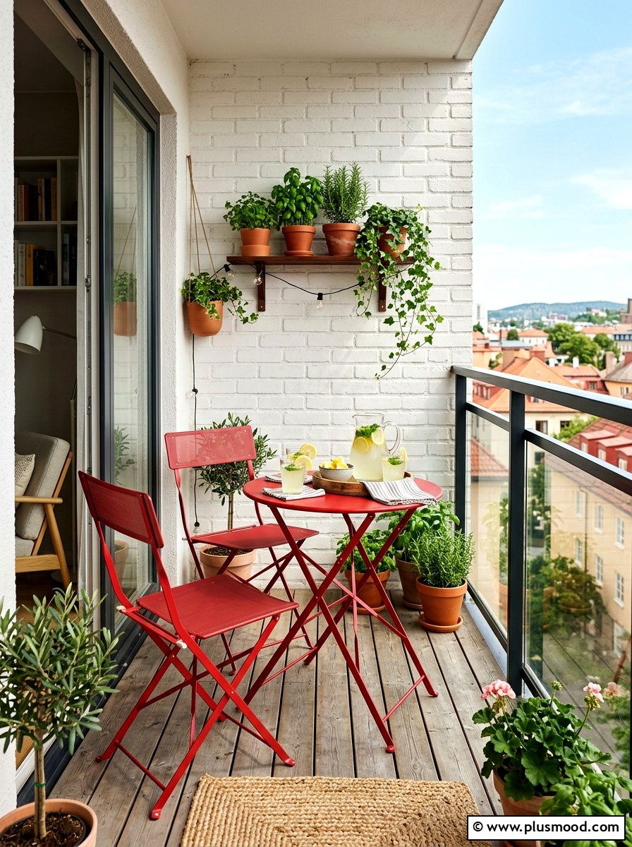 Folding bistro set - 25 summer balcony ideas on a budget