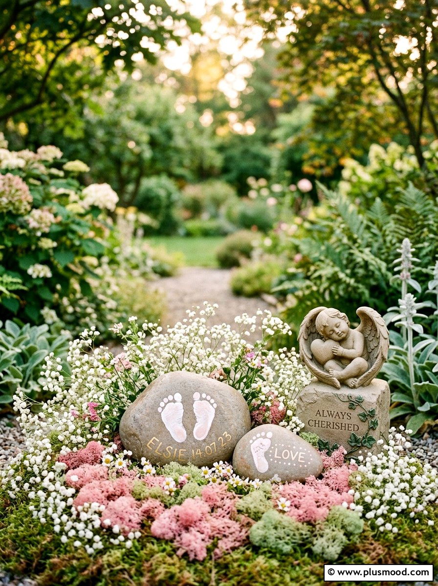 Footprint Painted Rock - 25 painted rock ideas for memorial garden