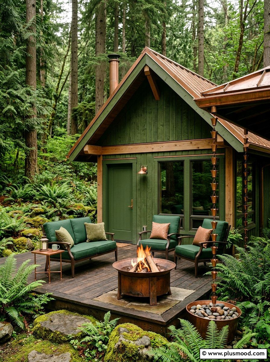 Forest Green And Copper Retreat - 25 small backyard ideas with color scheme