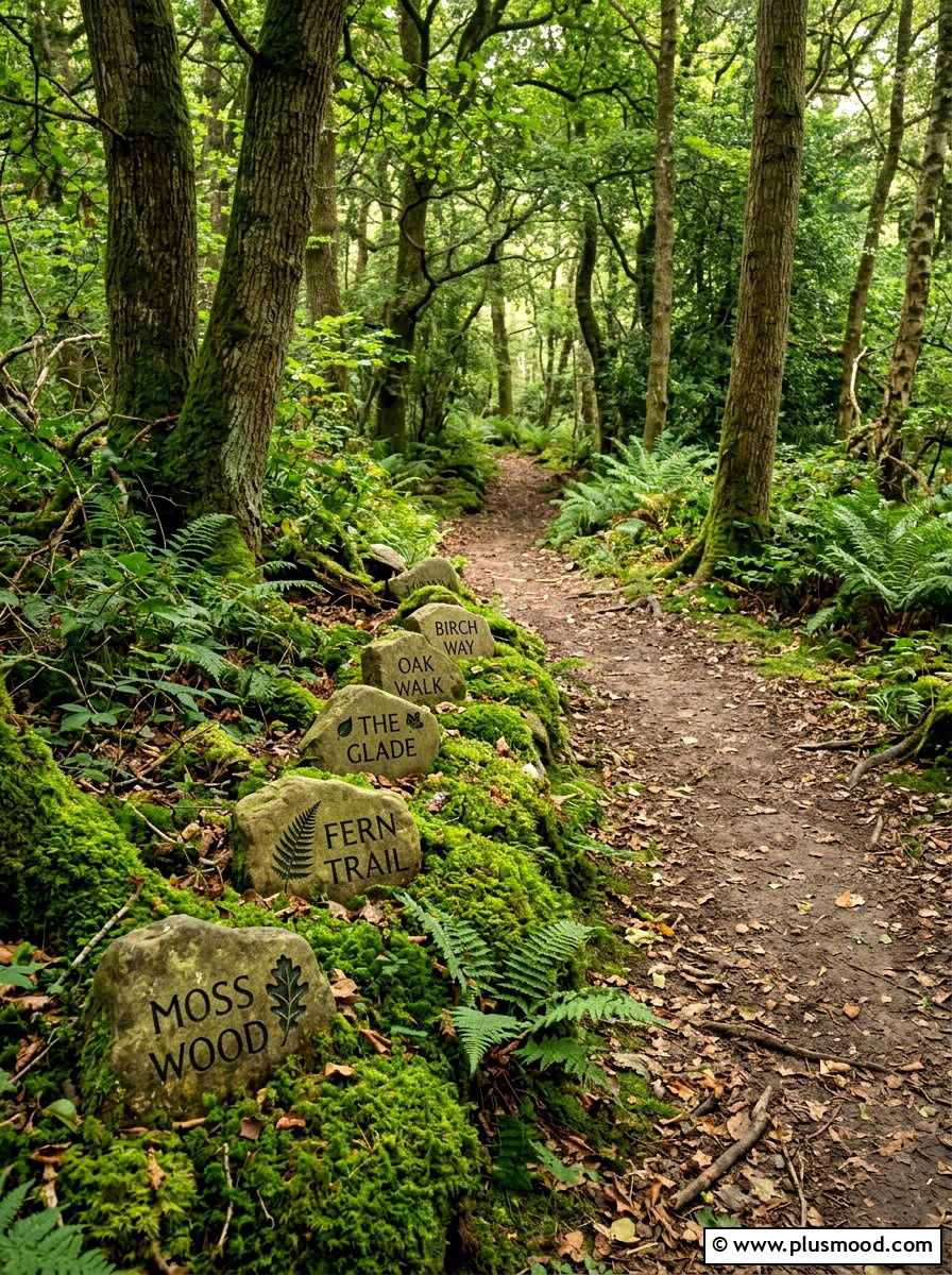 Forest Moss Name Rock - 25 painted rock ideas with name labels
