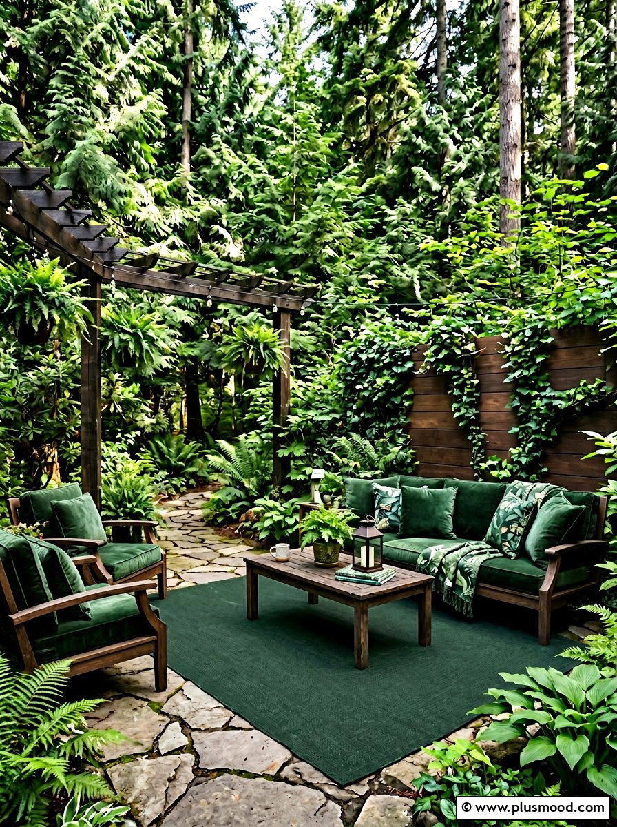 Forest green patio - 25 summer patio color ideas