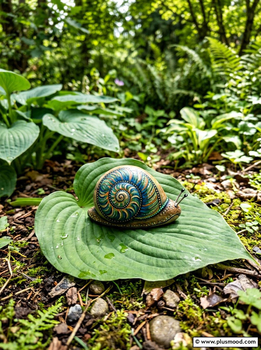 Forest snail painted rock - 25 painted rock ideas with forest animals