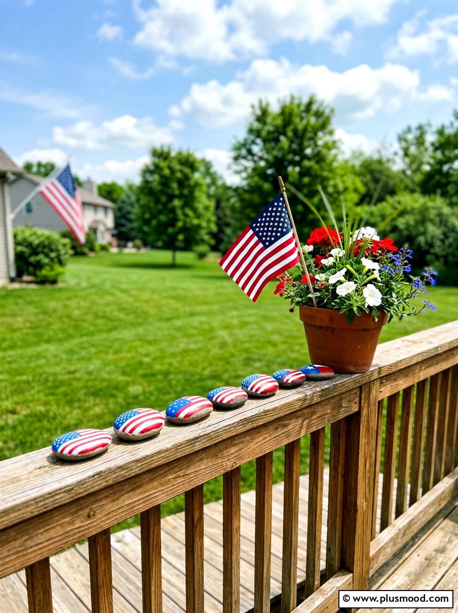Fourth Of July Flag Rocks - 25 painted rock ideas with seasonal themes
