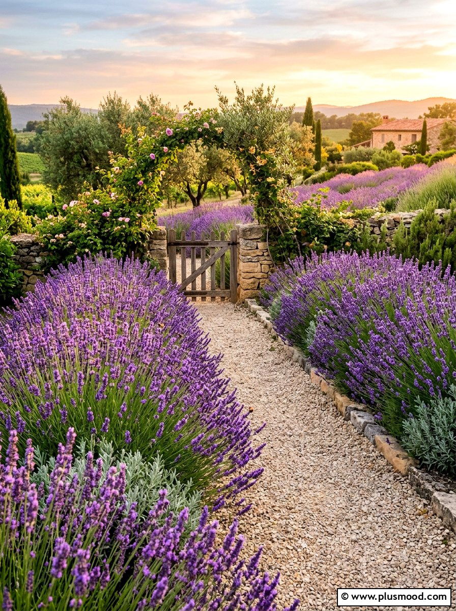 Fragrant Lavender Border - 25 small backyard ideas with butterfly garden