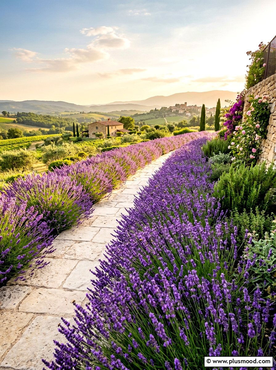 Fragrant Lavender Garden Border - 25 summer garden border ideas