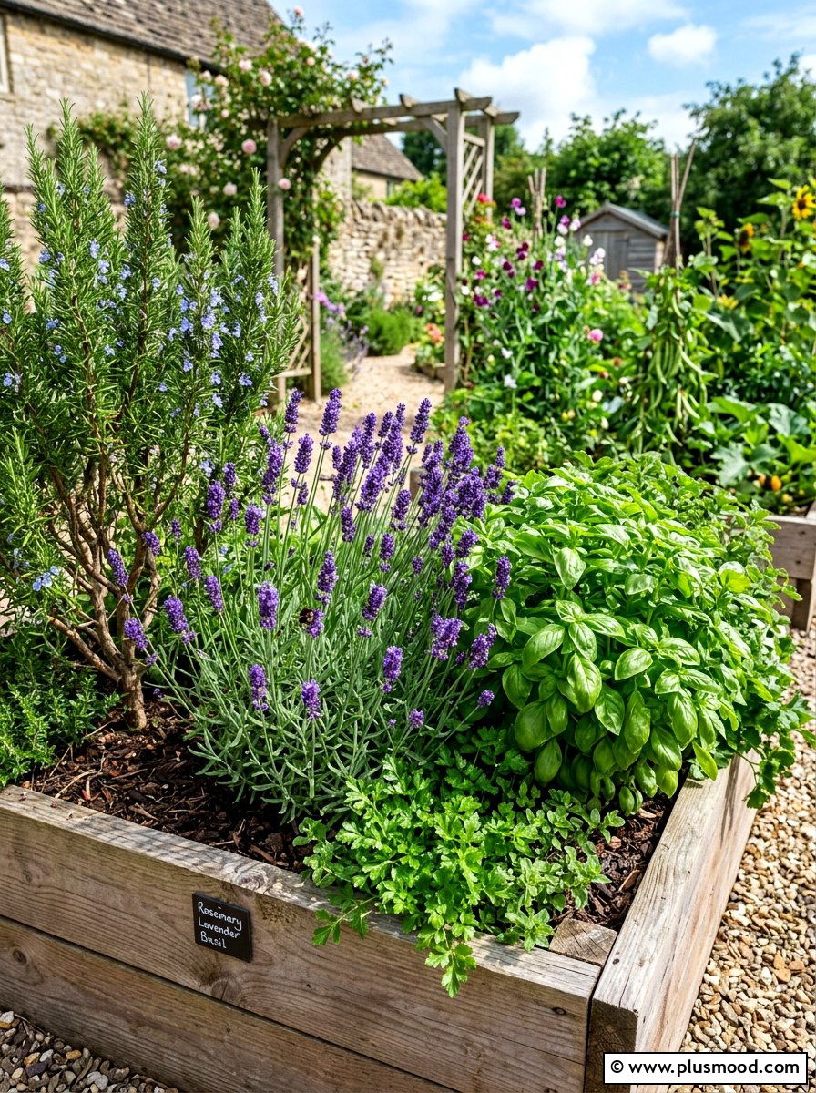 Fragrant herb corner - 25 summer corner flower bed ideas