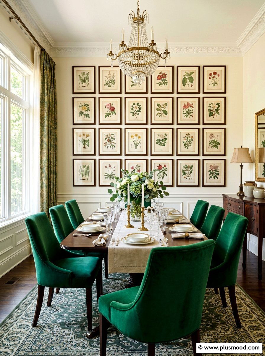 Framed Botanical Prints - 25 summer dining room wall decor ideas